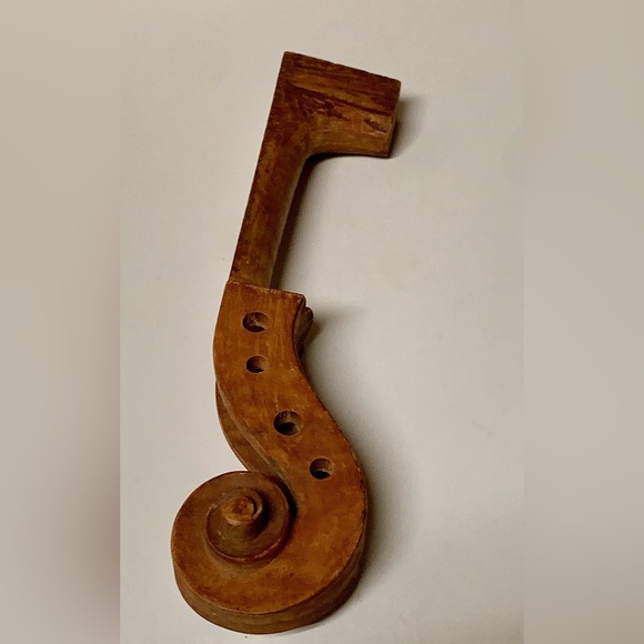 Vintage Artisan Luthier Crafted Hardwood Violin Fiddle Neck Head Raw - Picture 9 of 16